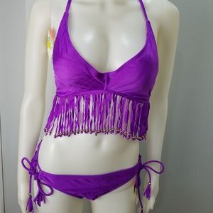 Raisins Women Swimsuit Size L 2Pc Halter Top